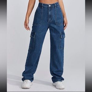 High waisted cargo pants